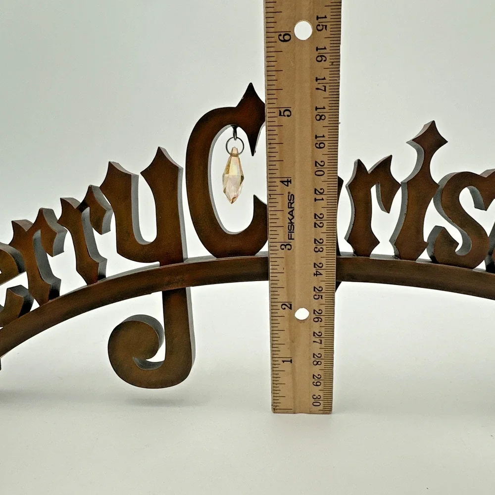 Vintage Merry Christmas 1972 3D Wood Cutout Table Top Decor